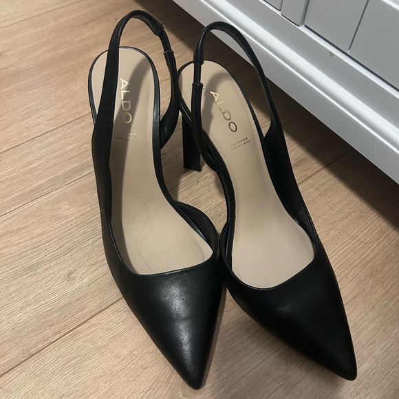 ALDO flexi  Black Slingback Heels size 8 - Picture 1 of 8